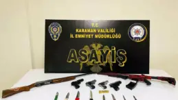 Karaman’da Asayiş Uygulamaları: Ruhsatsız Silah ve Uyuşturucu Ele Geçirildi